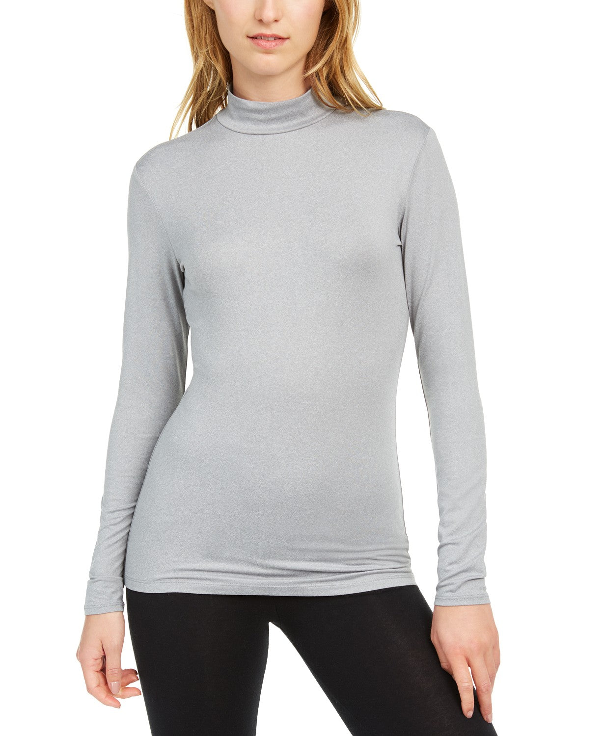 32 Degrees Women's Cozy Heat Mock-Neck Top Gray Size Large