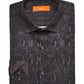 Tallia Men's Slim-Fit Performance Stretch Snakeskin-Print Dress Shirt Black Size 16-32-33