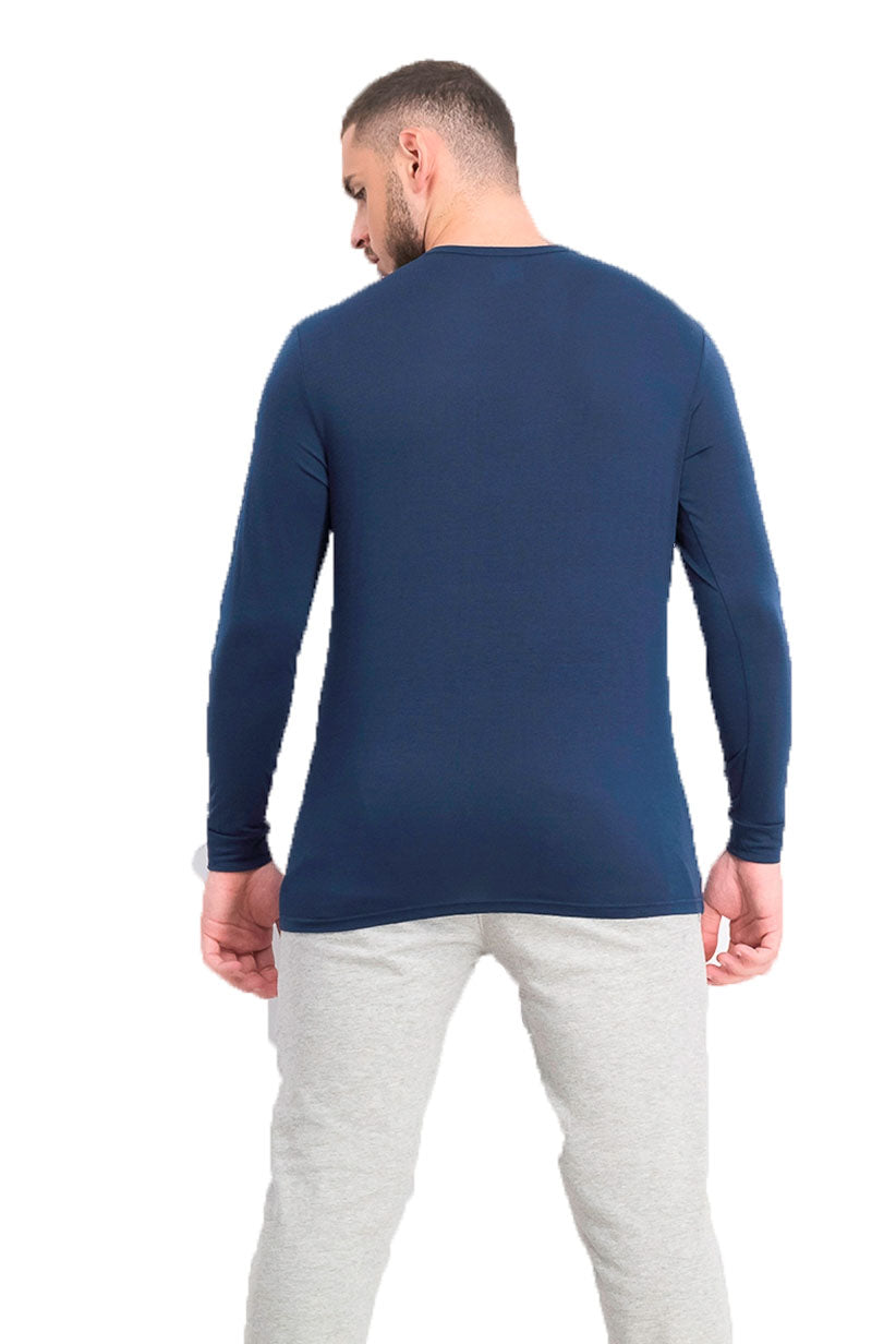 32 Degrees Men's Base Layer Crew Neck Shirt Deep Pacific Size Large