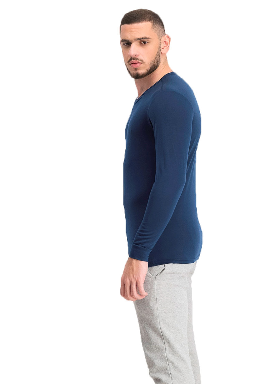 32 Degrees Men's Base Layer Crew Neck Shirt Deep Pacific Size Small