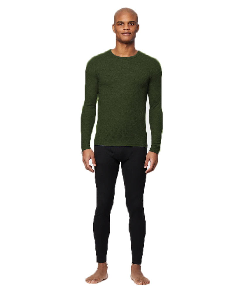 32 Degrees Men's Base Layer Crew Neck Shirt Olive Size Small