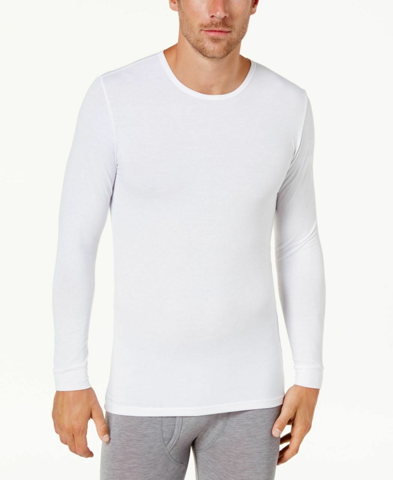 32 Degrees Men's Base Layer Crew Neck Shirt White Size Small