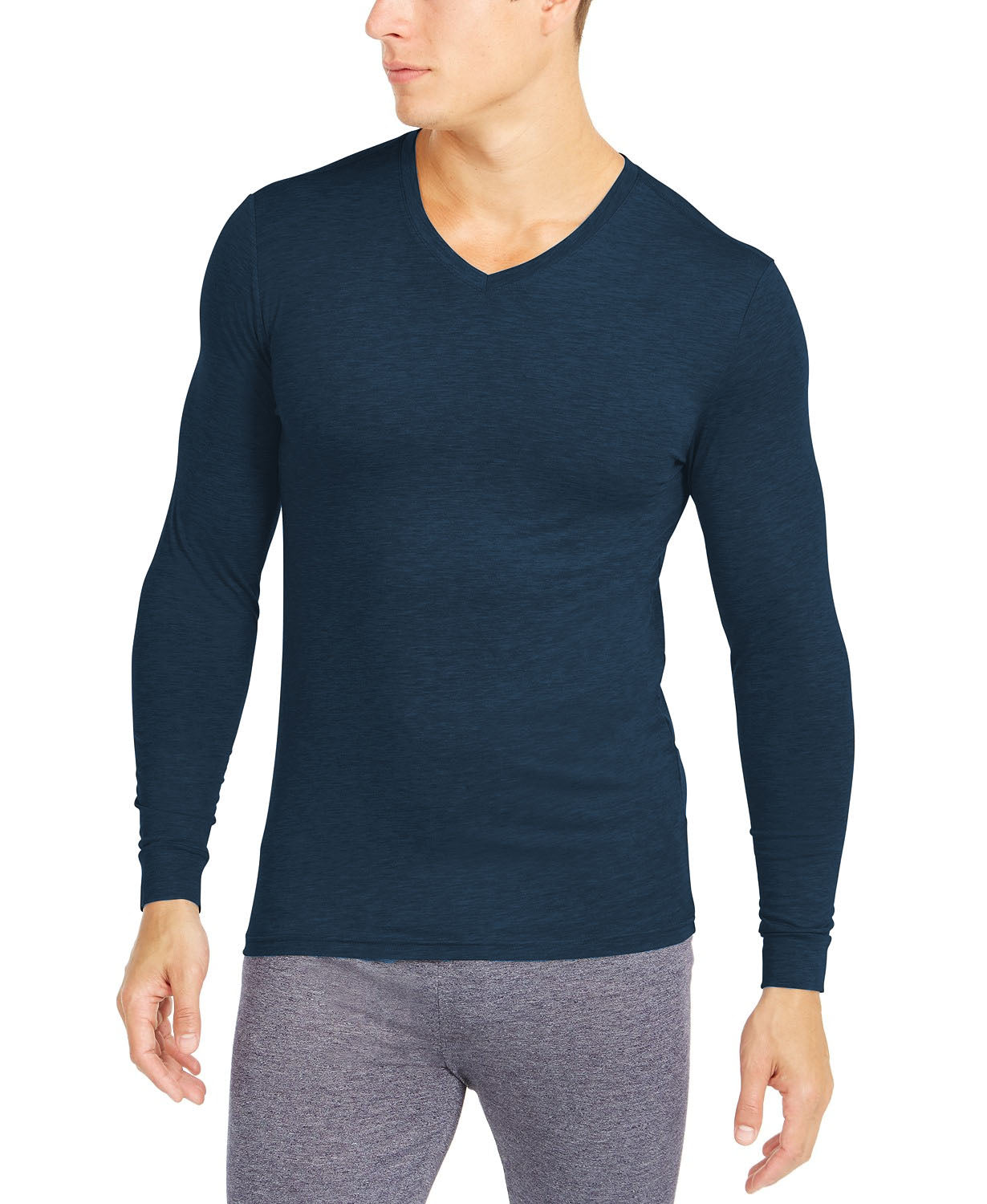 32 Degrees Men's Base Layer V-Neck Shirt Navy Size Large