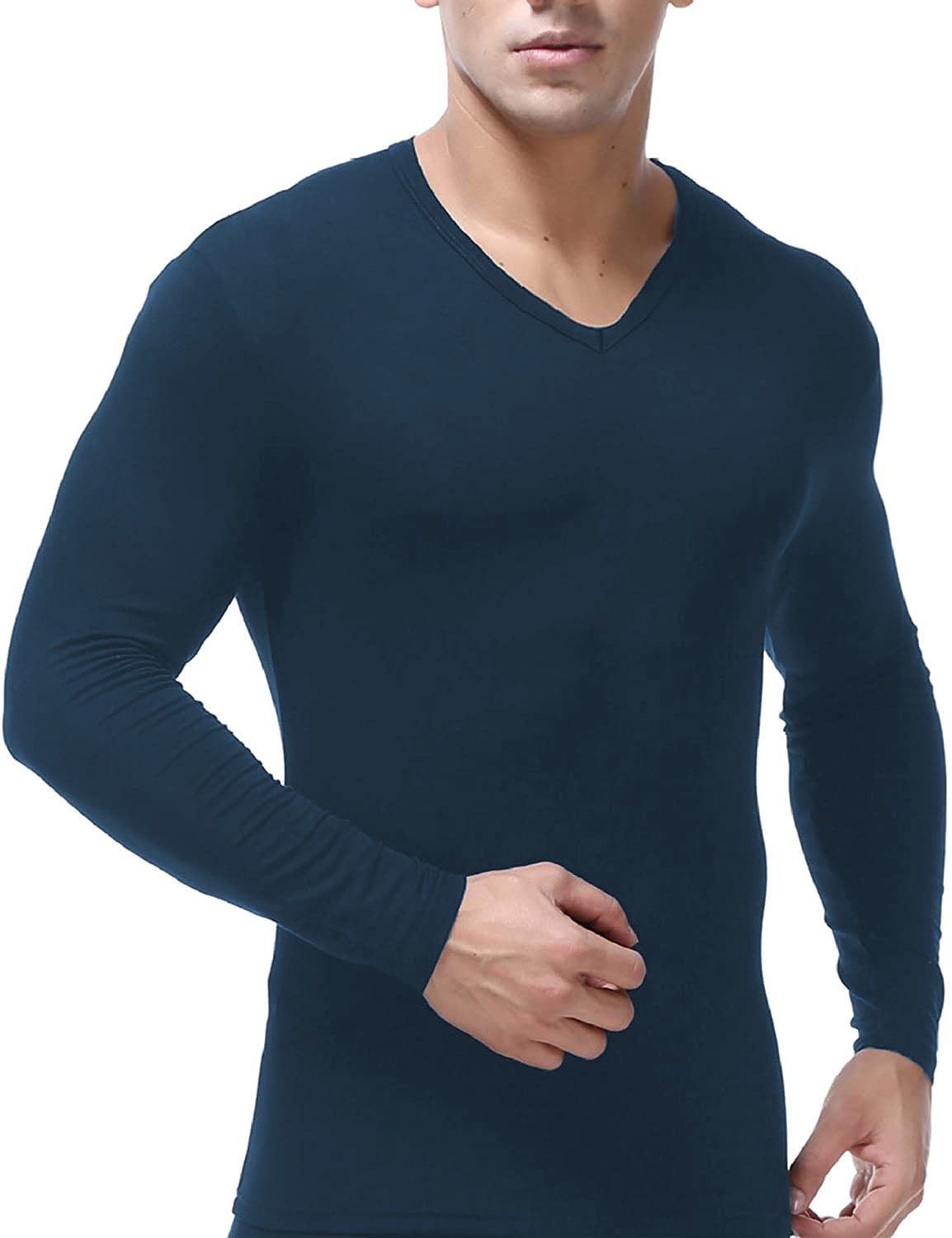 32 Degrees Men's Base Layer V-Neck Shirt Deep Pacific Size Small