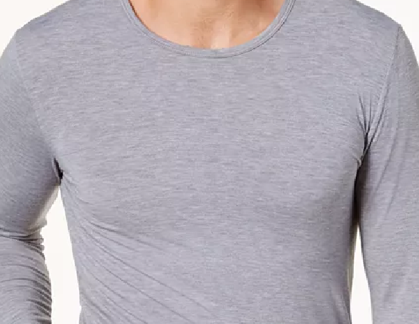 32 Degrees Men's Base Layer V-Neck Shirt Gray Size Medium