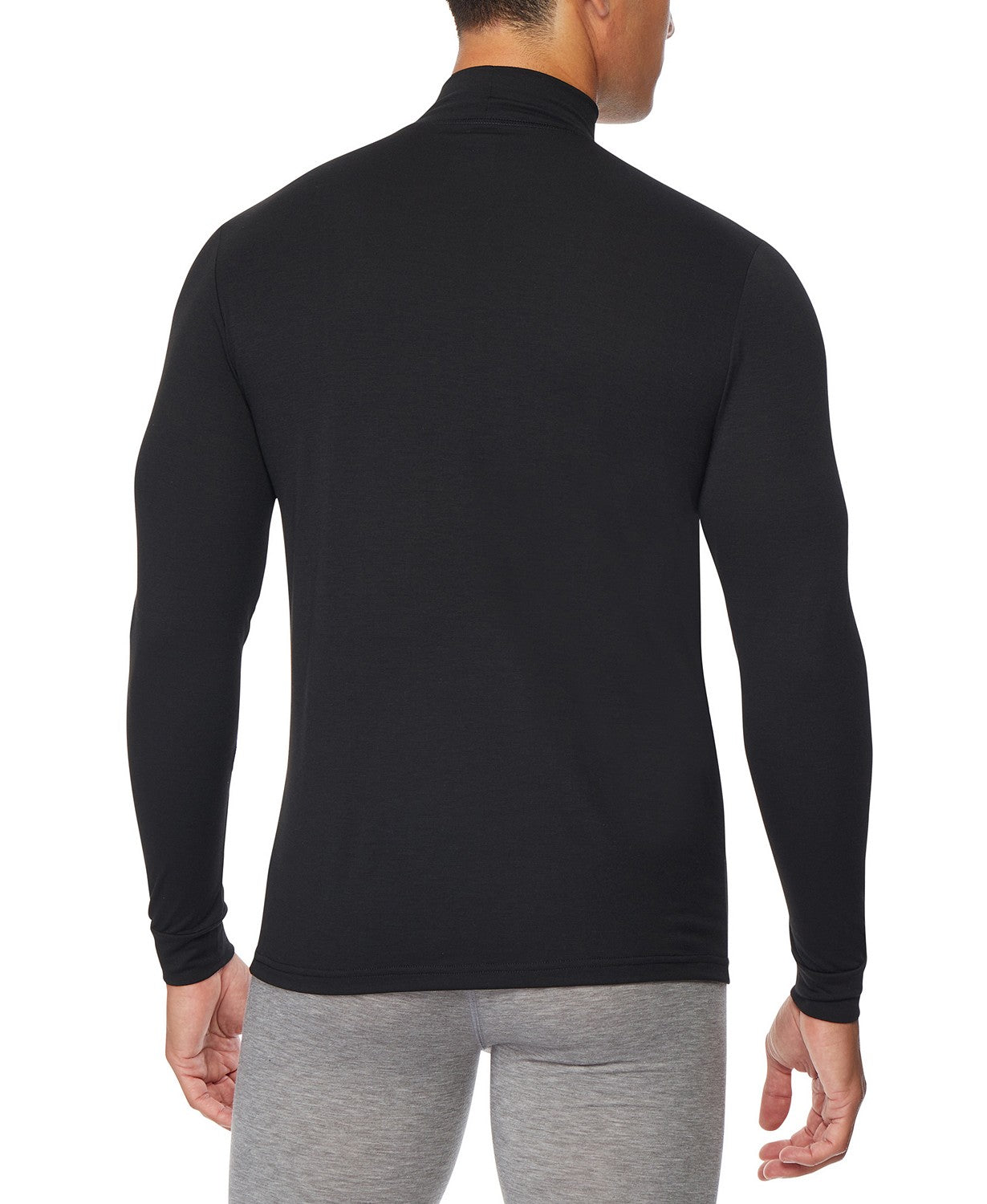 32 Degrees Men's Heat Plus Mock-Neck Shirt Black Size Small