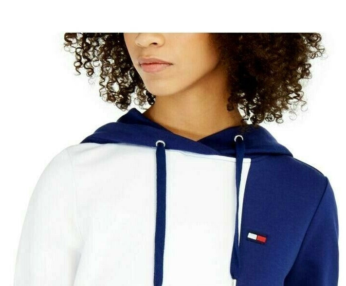 Tommy Hilfiger Women's Sport Colorblocked Hoodie Blue Size Medium