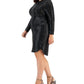 B Darlin Women's Trendy Plus Size Metallic Bodycon Dress Black Size 20