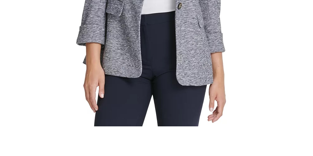 DKNY महिलाओं का मार्लेड वन-बटन ब्लेज़र नीला, साइज़ 16