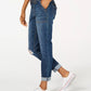 Vanilla Star Women's Ripped Cuffed Jeans Blue Size 1
