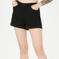 Vanilla Star Juniors' Mid-Rise Cuffed Jean Shorts Black Size 7