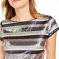 Vince Camtuo Women's Sequined Striped Bodycon Dress Blue Size 6