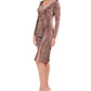 Vince Camuto Women's Metallic Animal Print Stretch Dress Brown Metallc Size 16