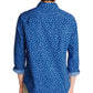 Nautica Men's Blue Sail Classic-Fit Stretch Floral-Print Poplin Shirt Blue Size 2 Extra Large