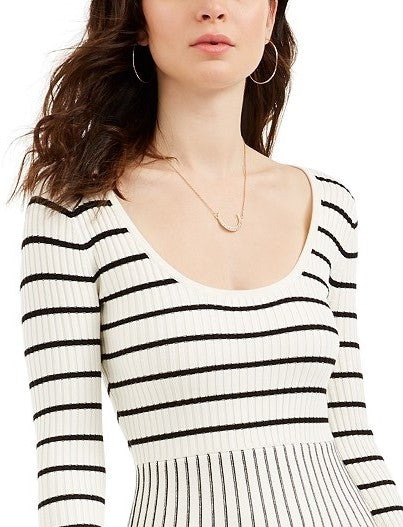 Guess Women's Nash Striped Fit & Flare Dress Brown Size Medium
