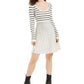 Guess Women's Nash Striped Fit & Flare Dress Brown Size X-Small