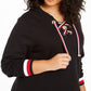 Tommy Hilfiger Women's Plus Size Lace-Up Pullover Dress Black Size 1X
