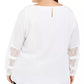 Calvin Klein Women's Plus Size Lace-Sleeve Top White Size 1X
