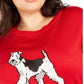 Tommy Hilfiger Women's Plus Knit Dog Graphic Sweater Medium Red Size 1X