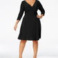 NY Women's Collection Plus Size Ruched A-Line Dress Black Size Extra Large