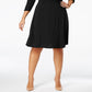 NY Women's Collection Plus Size Ruched A-Line Dress Black Size Extra Large