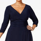 NY Collection Women's Plus Size Ruched A-Line Dress Blue Size XXX-Large
