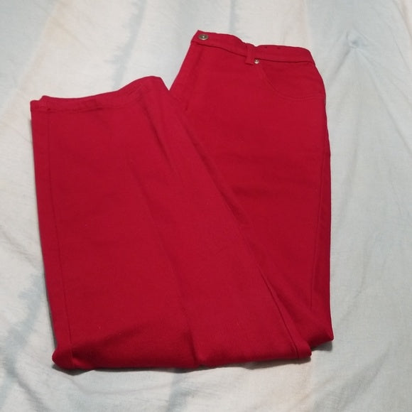 Style & Co Women's Petite Tummy-Control Slim-Leg Jeans Medium Red Size 0