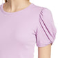 1.State Women's Pullover Top Ribbed Crewneck Violet Size M