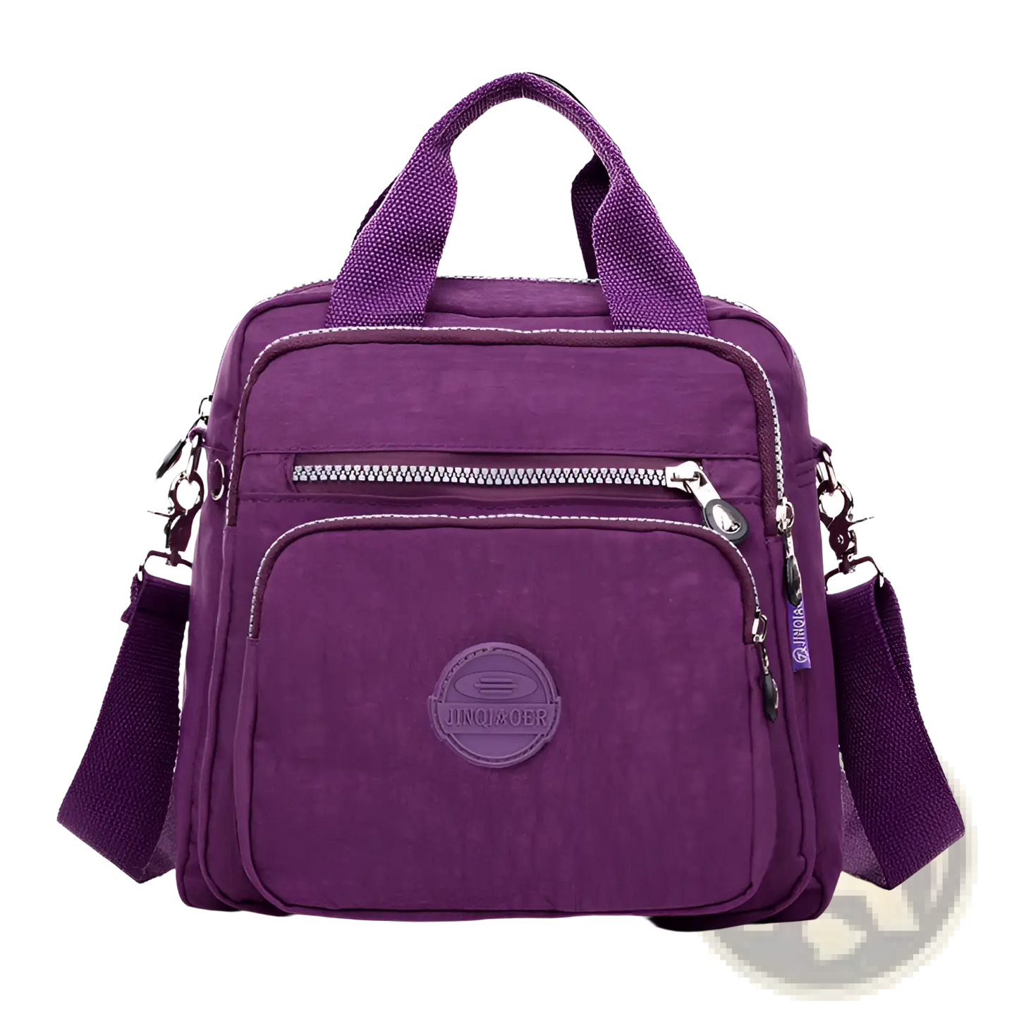 Magenta Multi-functional Nylon Crossbody Bag 25cm