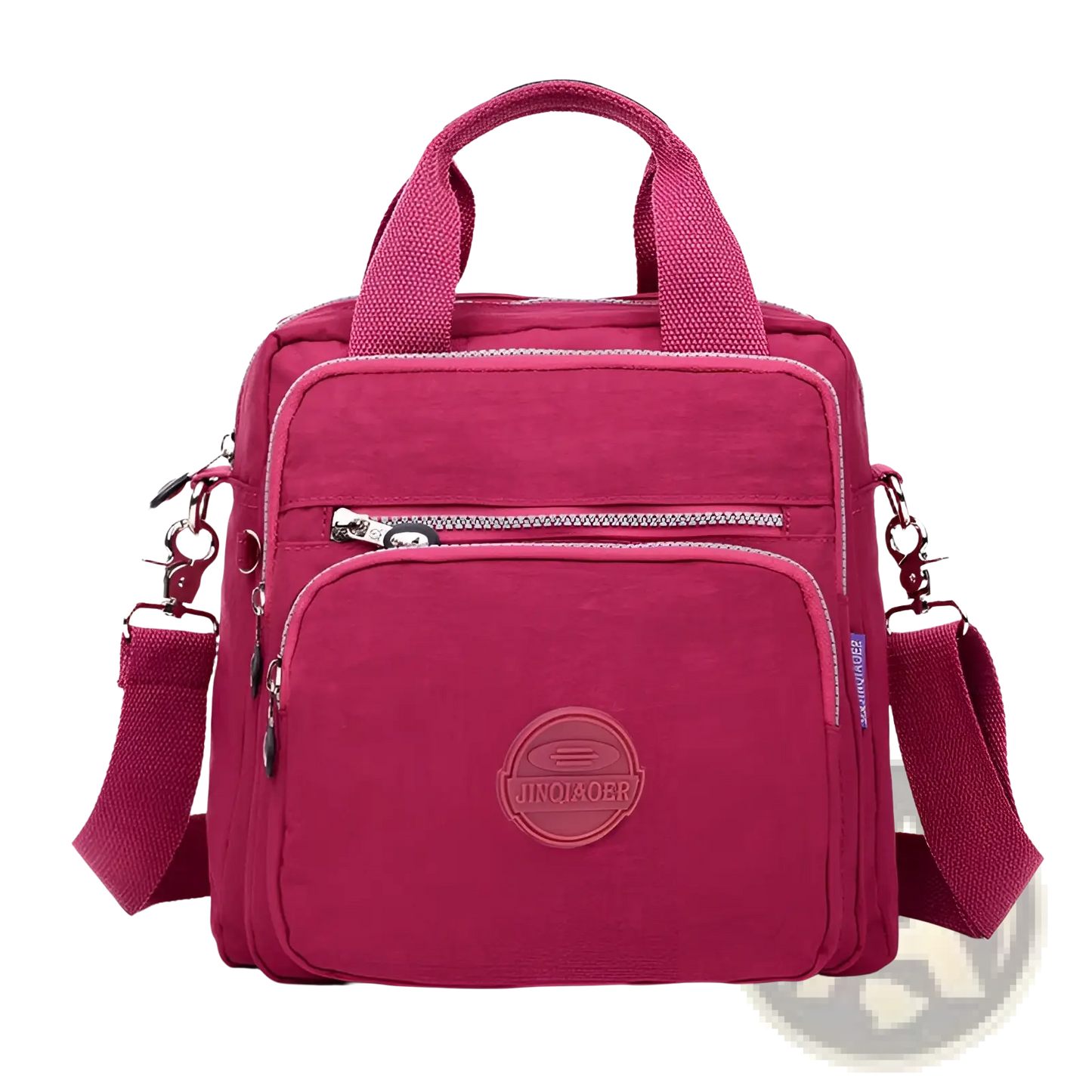 Magenta Multi-functional Nylon Crossbody Bag 25cm