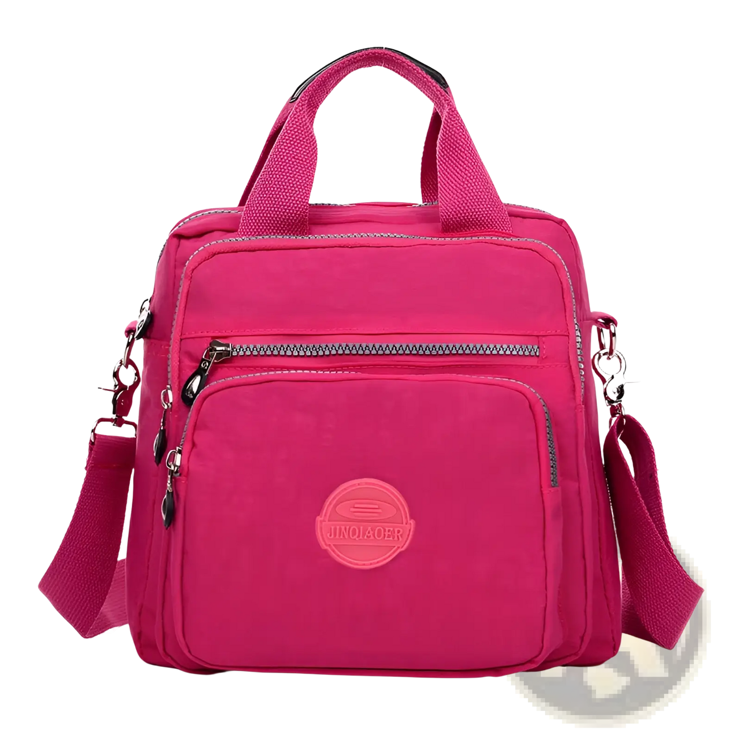 Magenta Multi-functional Nylon Crossbody Bag 25cm