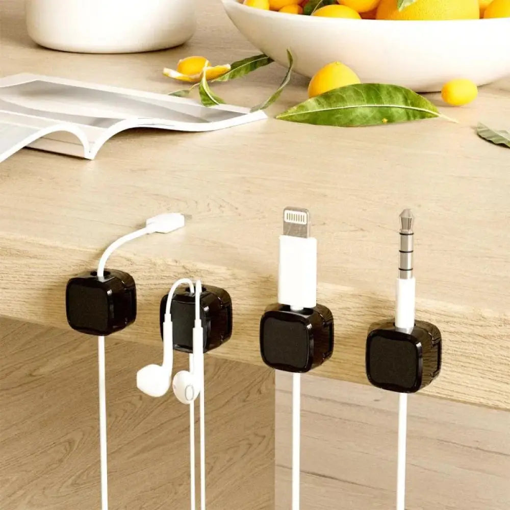 Magnetic Square Under Desk Cable Organizer and Cord Clip
