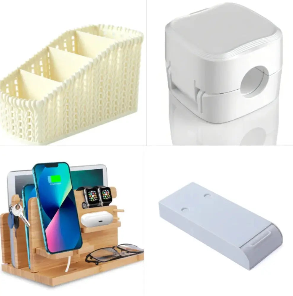 Magnetic Square Under Desk Cable Organizer and Cord Clip