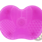 Makeup Brush Cleaning Mat Heart Shaped Silicone Pad