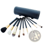 Makeup Brush Set 10 Piece Gold and Black with Case