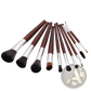 Makeup Brush Set 10 Piece Professional Silver Wood