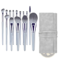 Makeup Brush Set with 15 Silver Pieces and Case