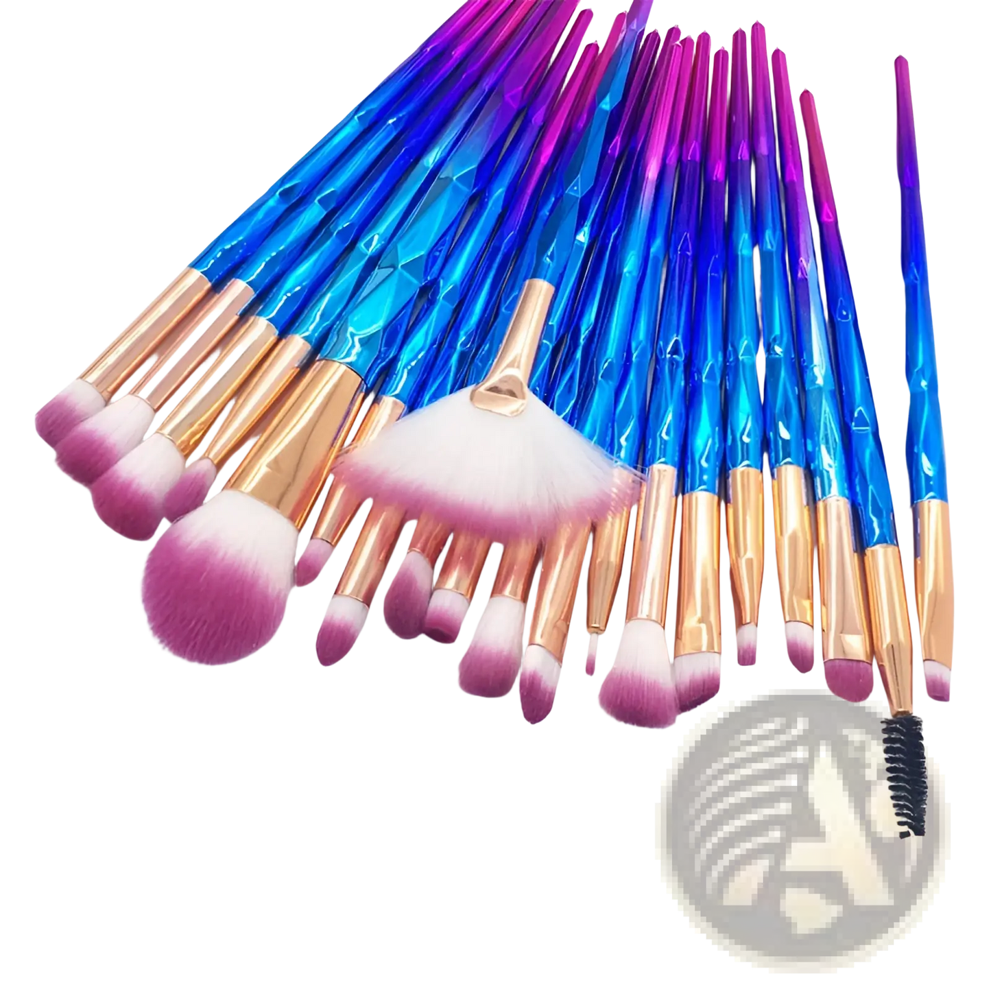 Makeup Brush Set 20 Piece Rose Gold and Glitter