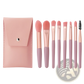 Makeup Brush Set with 8 Pieces and Leather Case