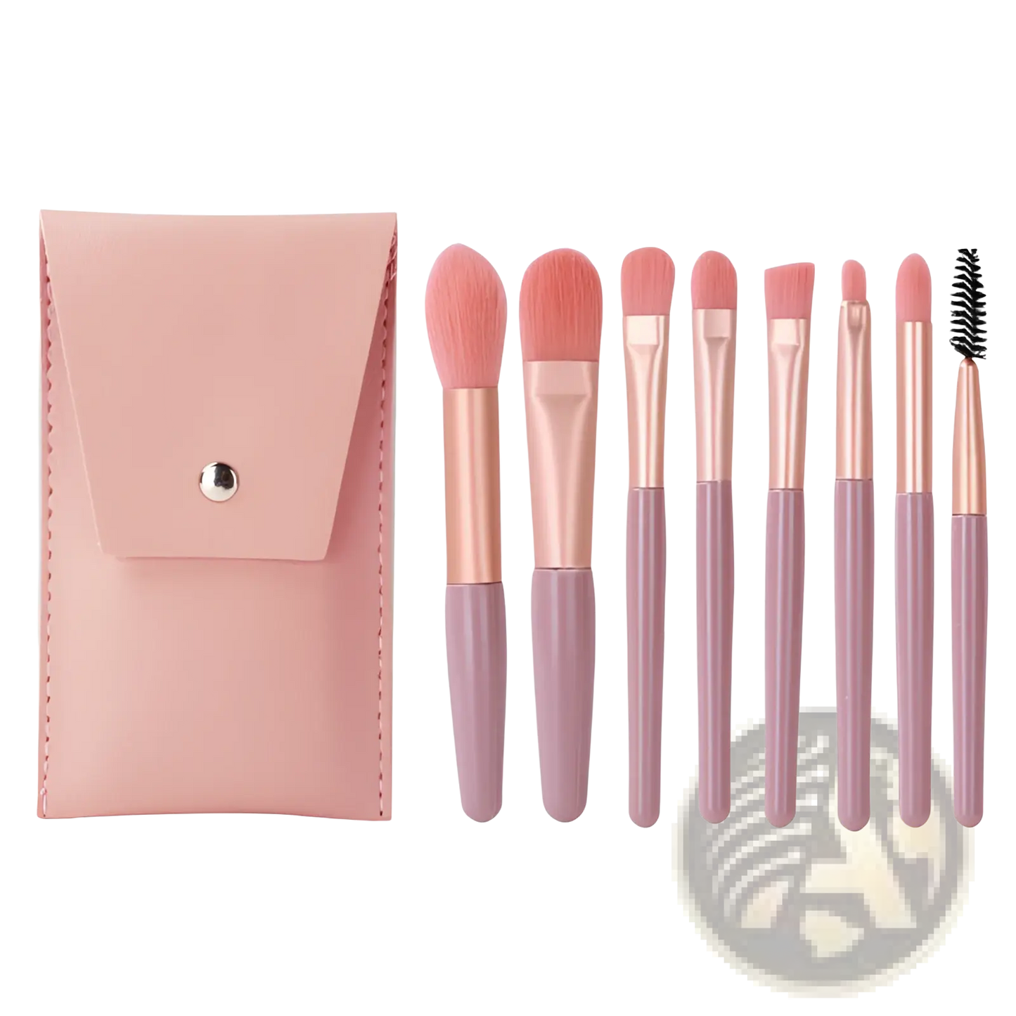 Makeup Brush Set with 8 Pieces and Leather Case