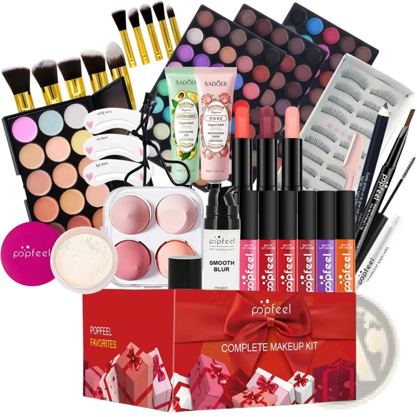 Makeup Set Popfeel Festive Red Gift Kit 27 Pcs