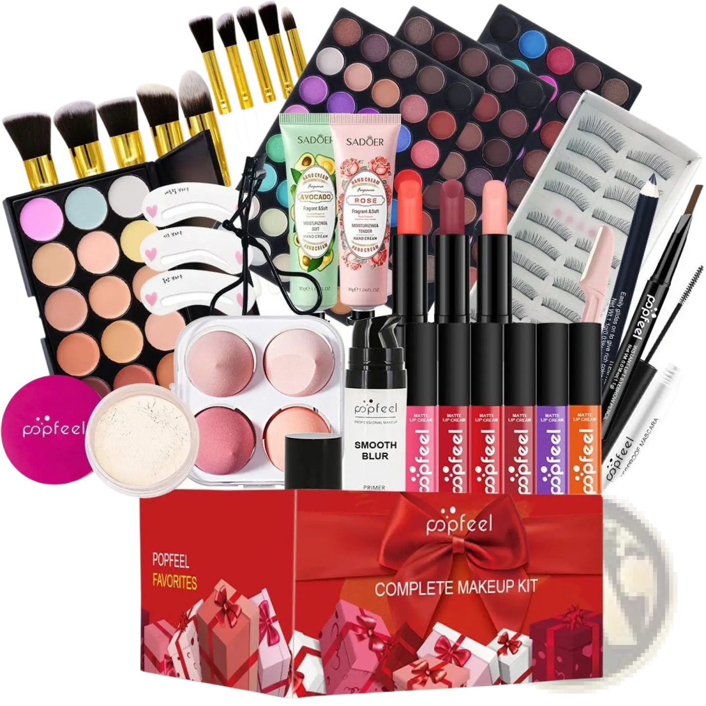 Makeup Set Popfeel Festive Red Gift Kit 27 Pcs