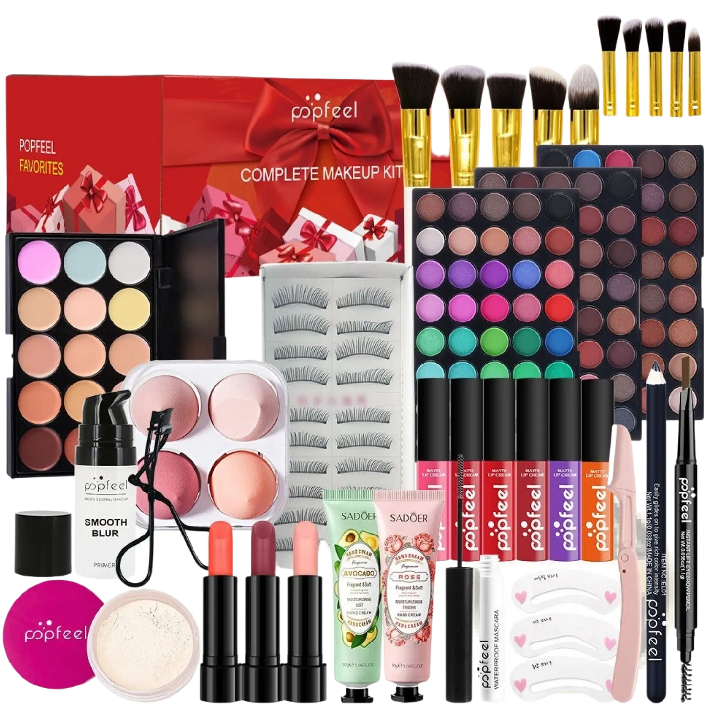 Makeup Set Popfeel Festive Red Gift Kit 27 Pcs