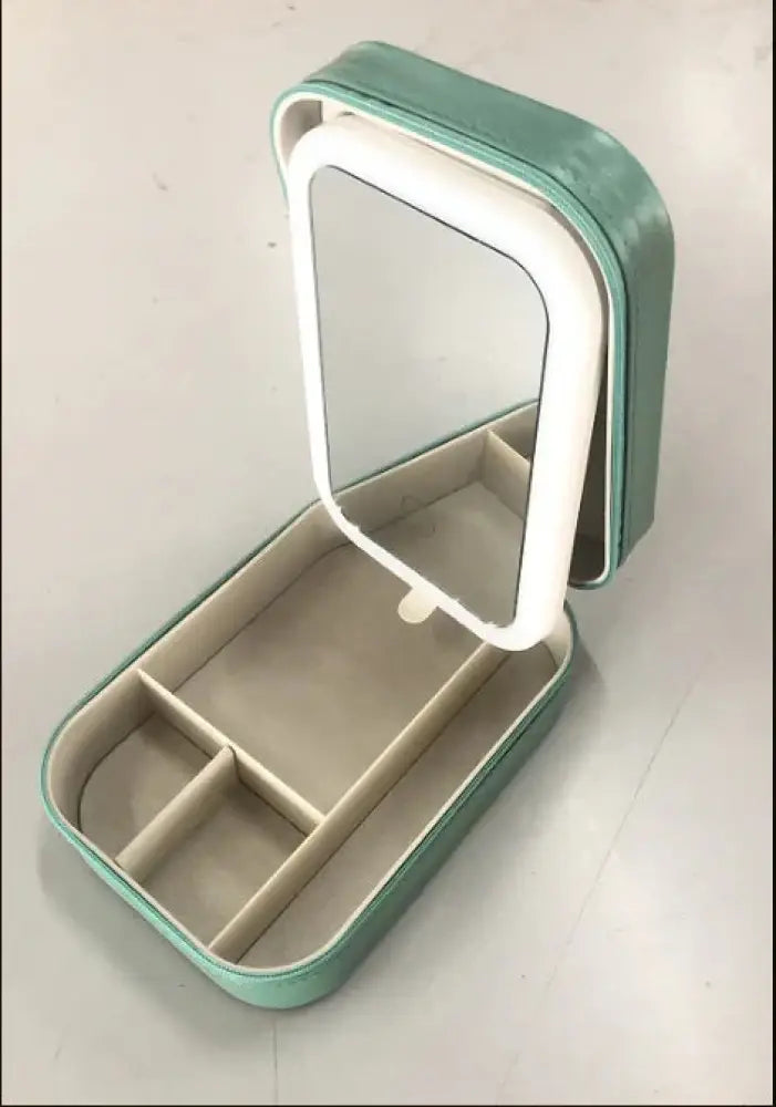 Portable Led Travel Makeup Mirror and Jewelry Storage Box