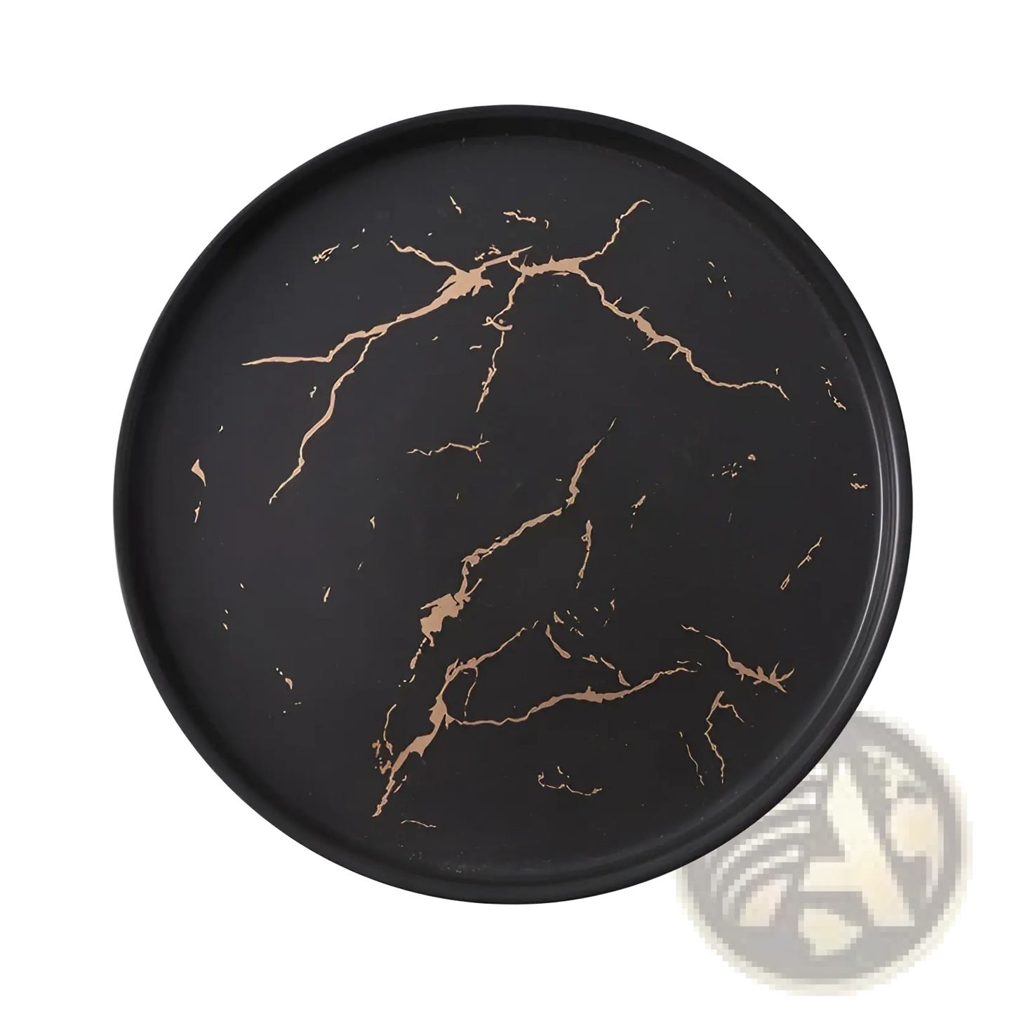 Marble Ceramic Plate with Gold Veining Tray
