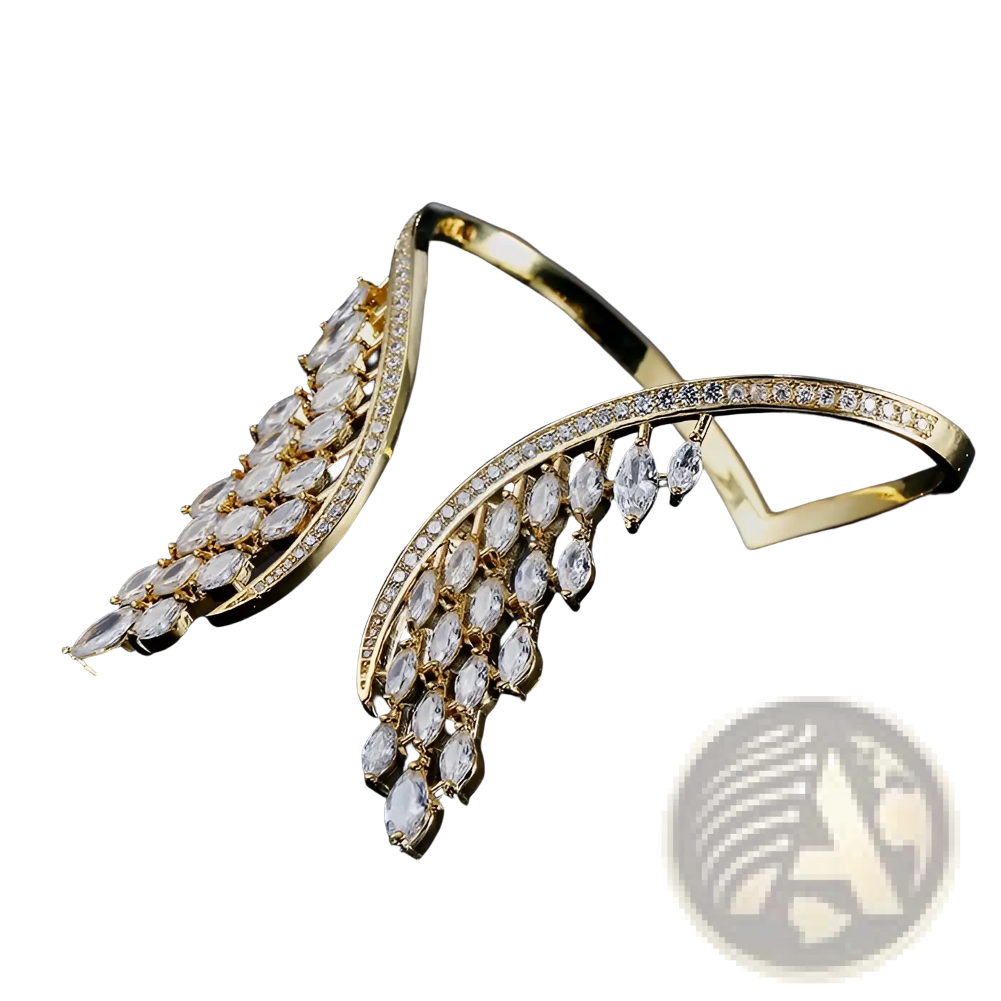 Marquise Crystal Angel Wing Bangle Bracelet