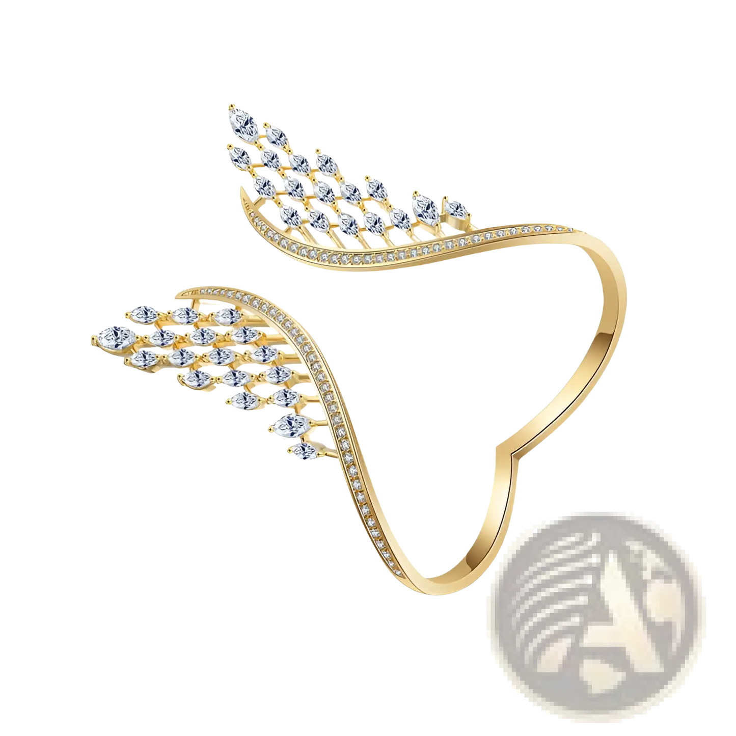 Marquise Crystal Angel Wing Bangle Bracelet