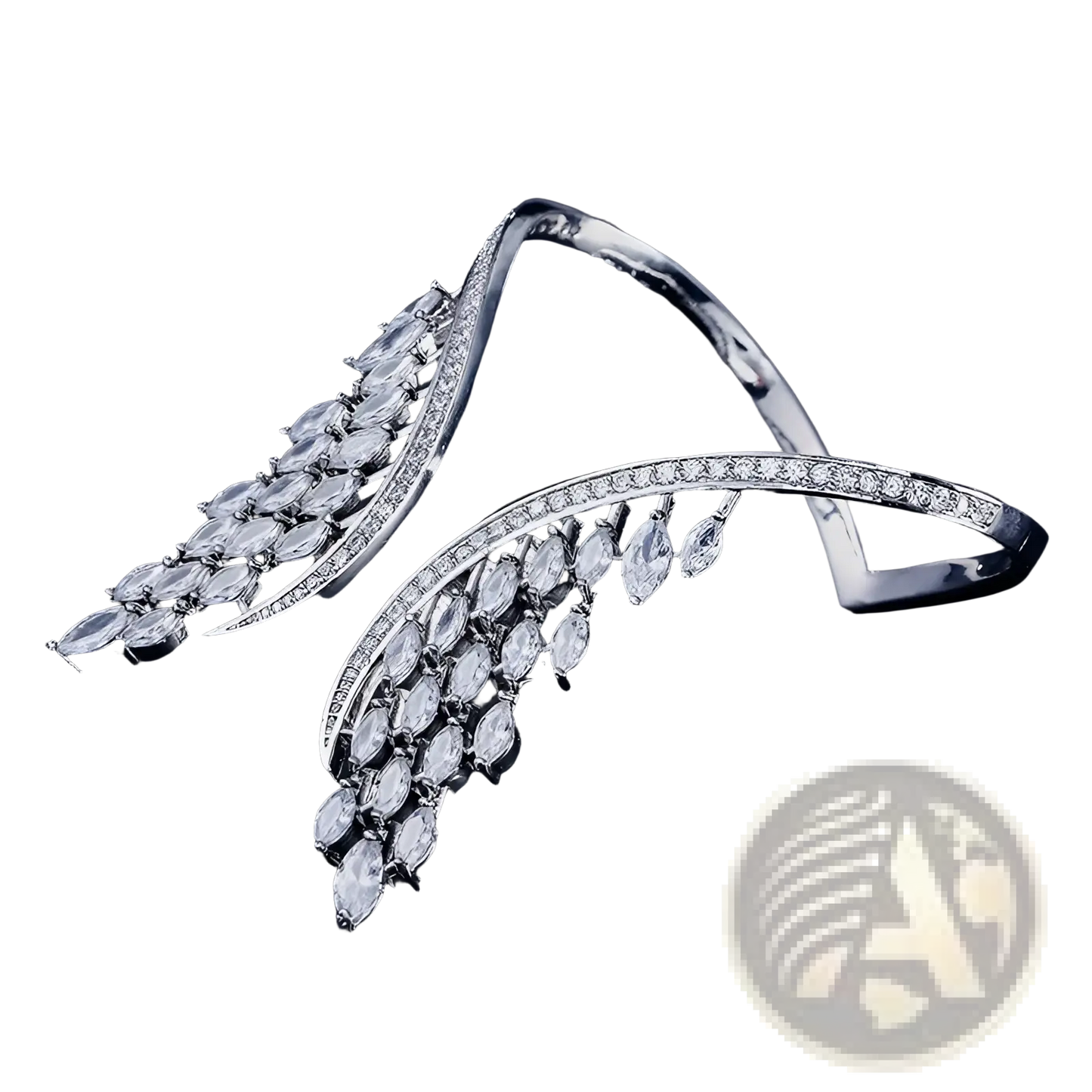Marquise Crystal Angel Wing Bangle Bracelet
