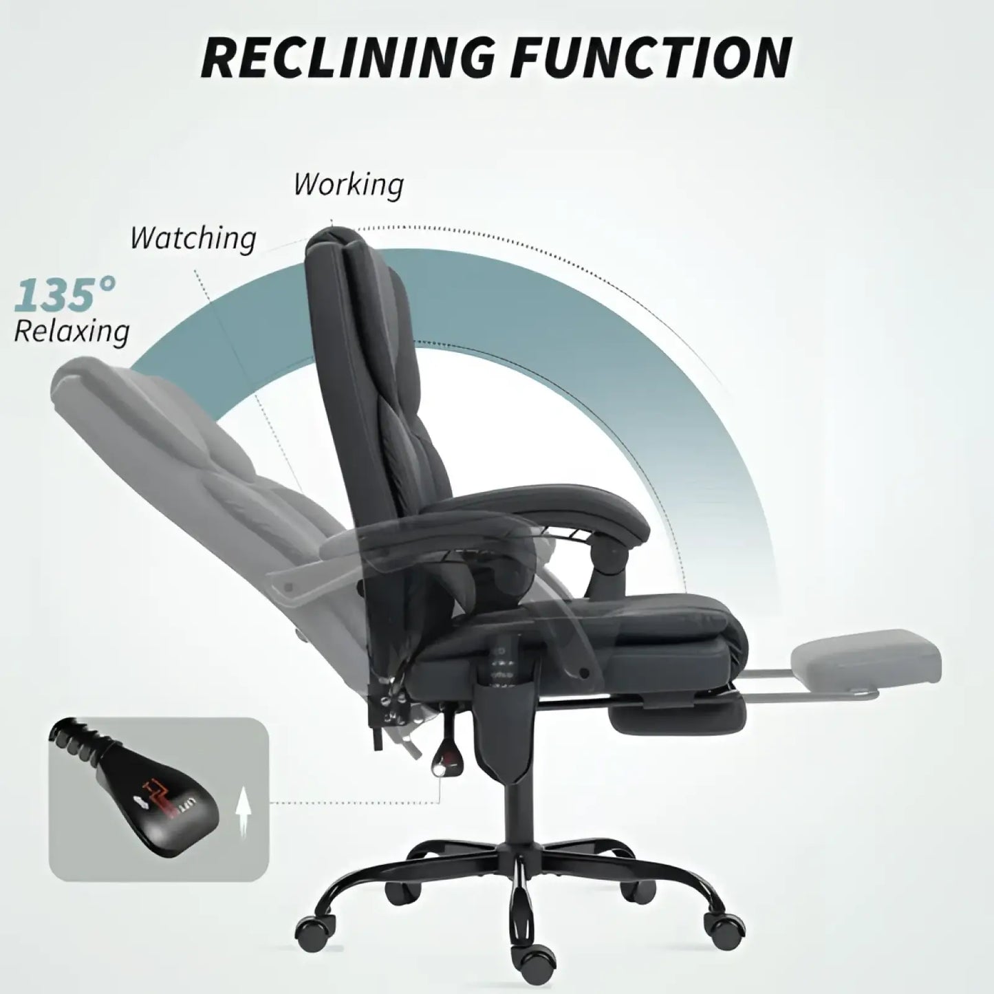 Massage Office Chair with Footrest and High Back