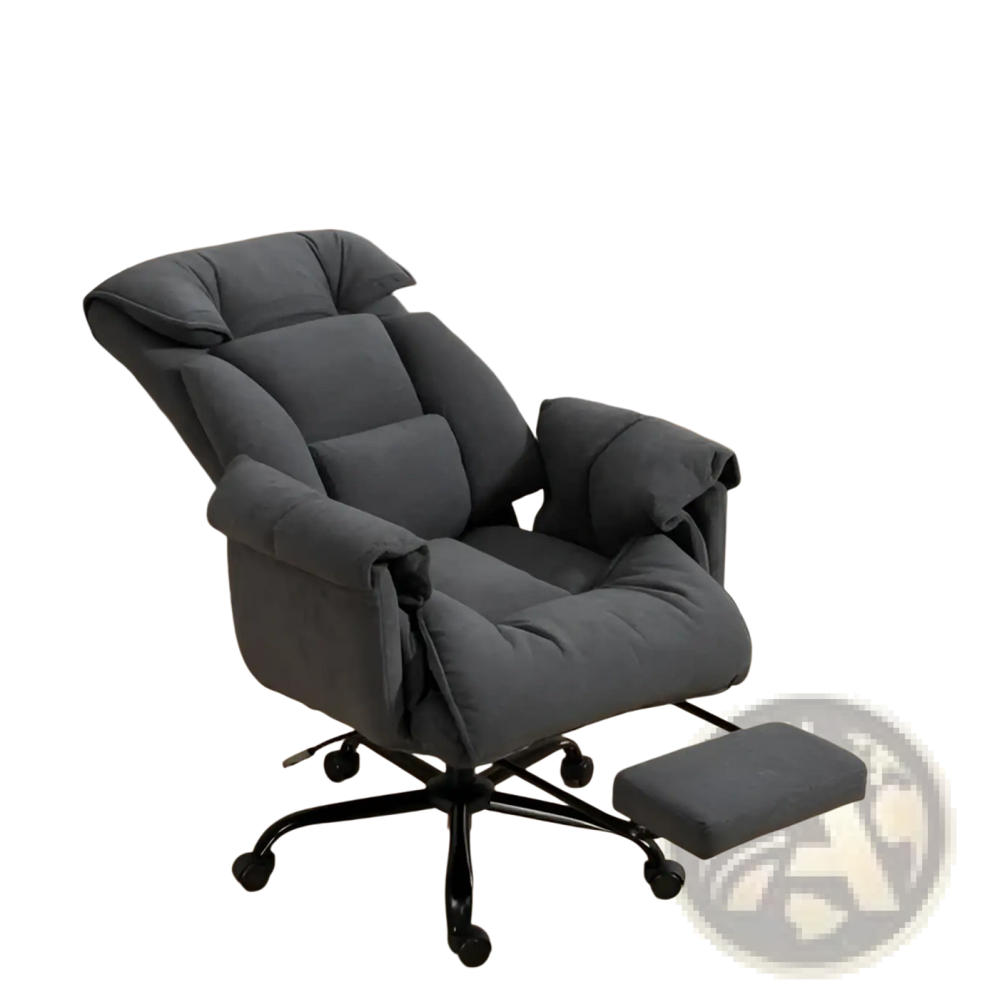 Massage Office Chair Reclining Black with Footrest